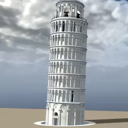 Leaning Tower of Pisa in multiple formats 3D model