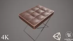 Leather Stool Low-poly  3D model