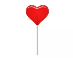 Lollipop red heart candy 3D model
