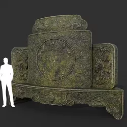 Low poly Ancient Dragon Temple Element 02 190909 Low-poly  3D model