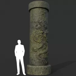 Low poly Ancient Dragon Temple Element 03 190909 Low-poly  3D model