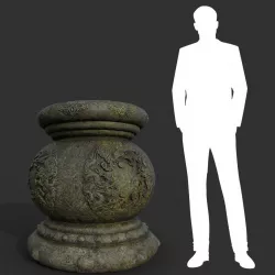 Low poly Ancient Dragon Temple Element 07 190909 Low-poly  3D model