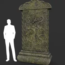 Low poly Ancient Dragon Temple Element 08 190909 Low-poly  3D model