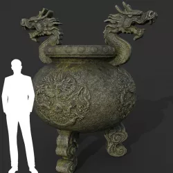 Low poly Ancient Dragon Temple Element 12 190909 Low-poly  3D model