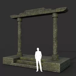 Low poly Ancient Dragon Temple Element 18 190909 Low-poly  3D model