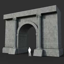Low poly Ancient Roman Ruin Construction 02 - White Granite Low-poly  3D model
