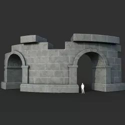 Low poly Ancient Roman Ruin Construction 03 - White Granite Low-poly  3D model