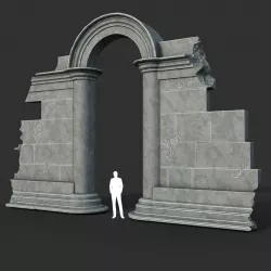 Low poly Ancient Roman Ruin Construction 04 - White Granite Low-poly  3D model