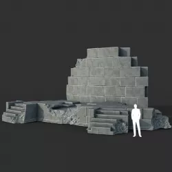 Low poly Ancient Roman Ruin Construction 07 - White Granite Low-poly  3D model