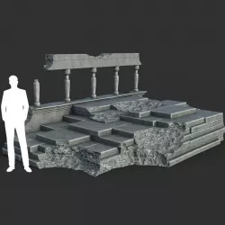 Low poly Ancient Roman Ruin Construction 08 - White Granite Low-poly  3D model