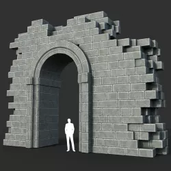 Low poly Ancient Roman Ruin Construction R1 - White Granite Low-poly  3D model