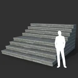Low poly Ancient Roman Ruin Construction R4 - White Granite Low-poly  3D model