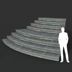 Low poly Ancient Roman Ruin Construction R6 - White Granite Low-poly  3D model