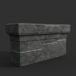 Low poly Ancient Roman Ruin Construction R7 - Snow Winter Low-poly  3D model