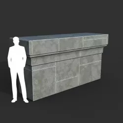 Low poly Ancient Roman Ruin Construction R7 - White Granite Low-poly  3D model