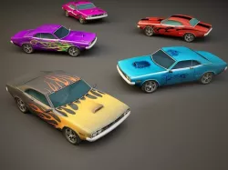 Low Poly Muscle Cars Low-poly  3D model