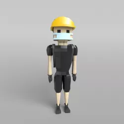 Low Poly Protestor Low-poly  3D model