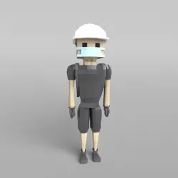 Low Poly Protestor Type 3 Low-poly  3D model