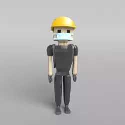 Low Poly Protestor Type 4 Low-poly  3D model