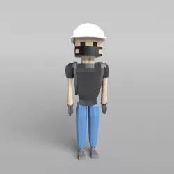 Low Poly Protestor Type 5 Low-poly  3D model