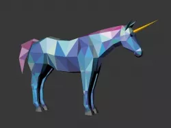 low-poly stylized unicorn Low-poly  3D model