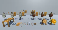 Low Poly Training camp gameready assets Low-poly  3D model