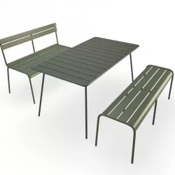 Luxembourg Metallic Benches and Table Fermob 3D model