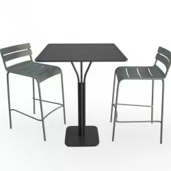 Luxembourg Metallic Table and  Bar Stools Fermob 3D model