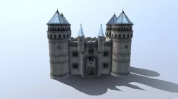 Medieval French Castle Keep Low-poly  3D model
