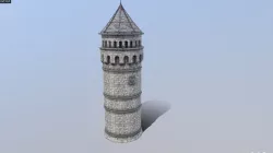 Medieval French Castle Tower Low-poly  3D model