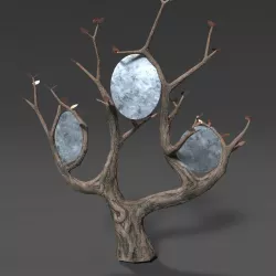 mirrors and a tree Low-poly  3D model