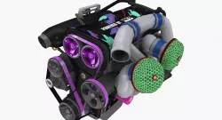 Nissan RB26 DETT by HKS engine Low-poly  3D model