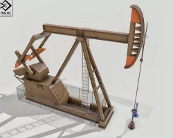 oil pump jack Low-poly  3D model