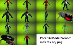 Pack 14 Model Gameready Venom - max fbx obj png 3D model