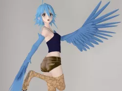 Papi anime girl pose 01 3D model