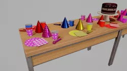 Party Supply Pack - Birthday Props Pack - Party Props Pack Low-poly  3D model