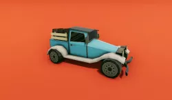 Pickup Truck with Barrels Low-poly  3D model