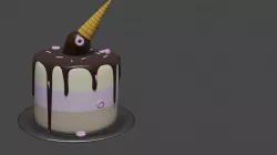 Pie with Icecream  3D model