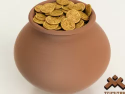 Pot of Gold Coins 3D model