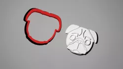 Pug cookie cutter 3D model