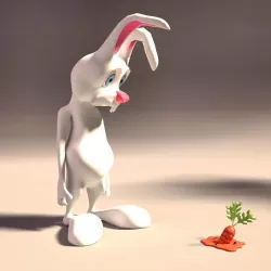 Rabbit Cartoon funny character  3D model
