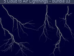 Realistic Lightnings Bundle 03 - 5 pack CA 3D Model Collection