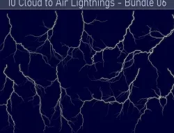 Realistic Lightnings Bundle 06 - 10 pack CA 3D Model Collection