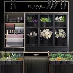 Refrigerated display for flowers-florist-flower shop decor set 3D model