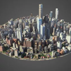 Round city C3 Low-poly  3D model