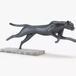 Running Cheetah Sculpture Low-poly  3D model