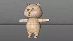 Selling cute pigs---C4D modeling binding 3D model