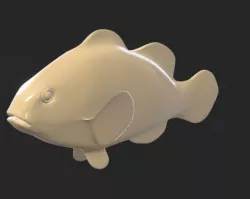 Smooth untextured Clown Fish 3D model