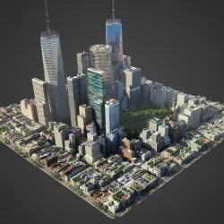 Square city S1 Low-poly  3D model