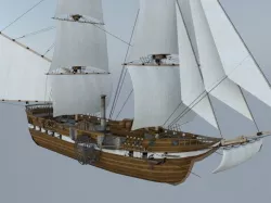 Steam Ship Low-poly  3D model